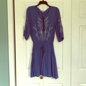Blue embroidered dress
